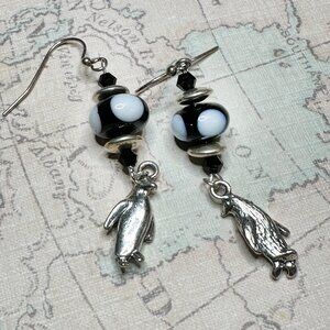NEW - Handmade - Penguin Dangle Earrings
